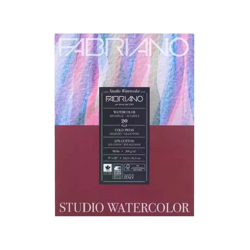 BLOCK ACUARELA FABRIANO 9X12" 200GR C/20