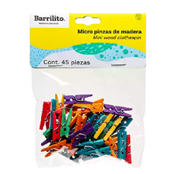 MICRO PINZAS BARRILITO MADERA COLORES