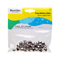 CASCABELES BARRILITO PLATEADOS C/30