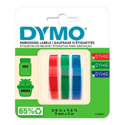 CINTA P/DYMO 3/8X9.8FT C/3 COLORES (D)