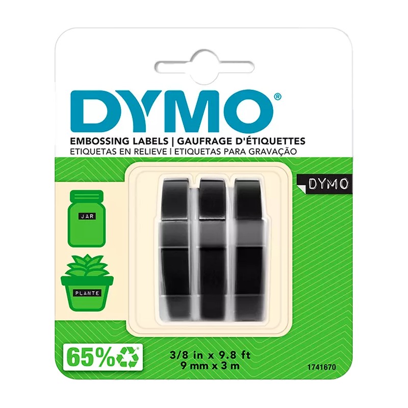 CINTA P/DYMO 3/8X9.8FT C/3 NEGRO (D)