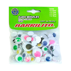 OJITOS MOVILES BARRILITO C/IRIS DE COLORES C/66