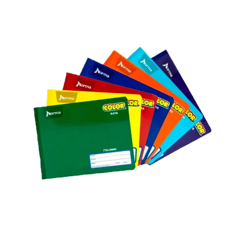 (SUPER ESPECIAL) CUADERNO NORMA ITALIANO COLOR COSIDO RAYA C/100H