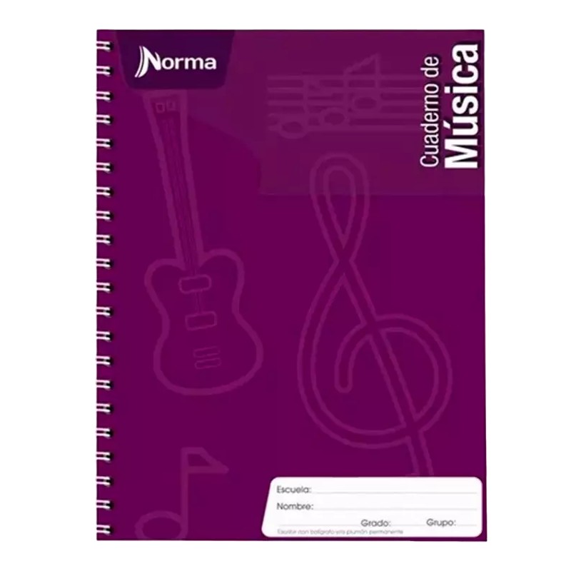 CUADERNO NORMA PROFESIONAL TEM. MUSICA PAUTADO C/80H DOBLE ARGOLLA