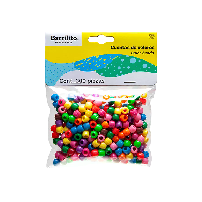 CUENTAS BARRILITO DE COLORES C/300