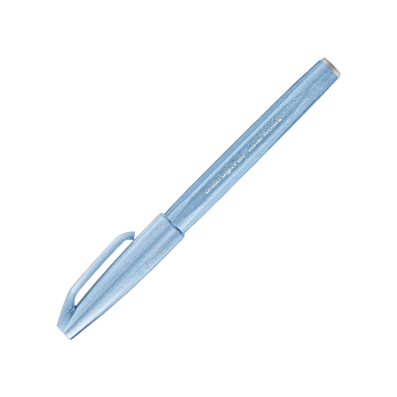 MARCADOR PENTEL BRUSH SIGN PEN AZUL GRISACEO PASTEL