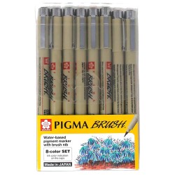 ROTULADOR PIGMA BRUSH C/8 COLORES