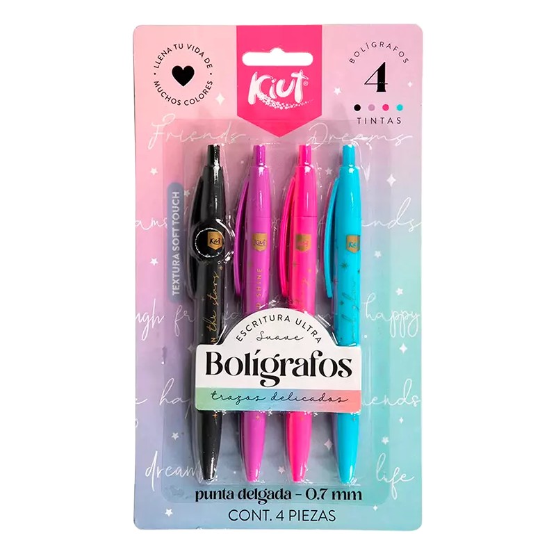 PLUMA NORMA KIUT C/4 COLORES