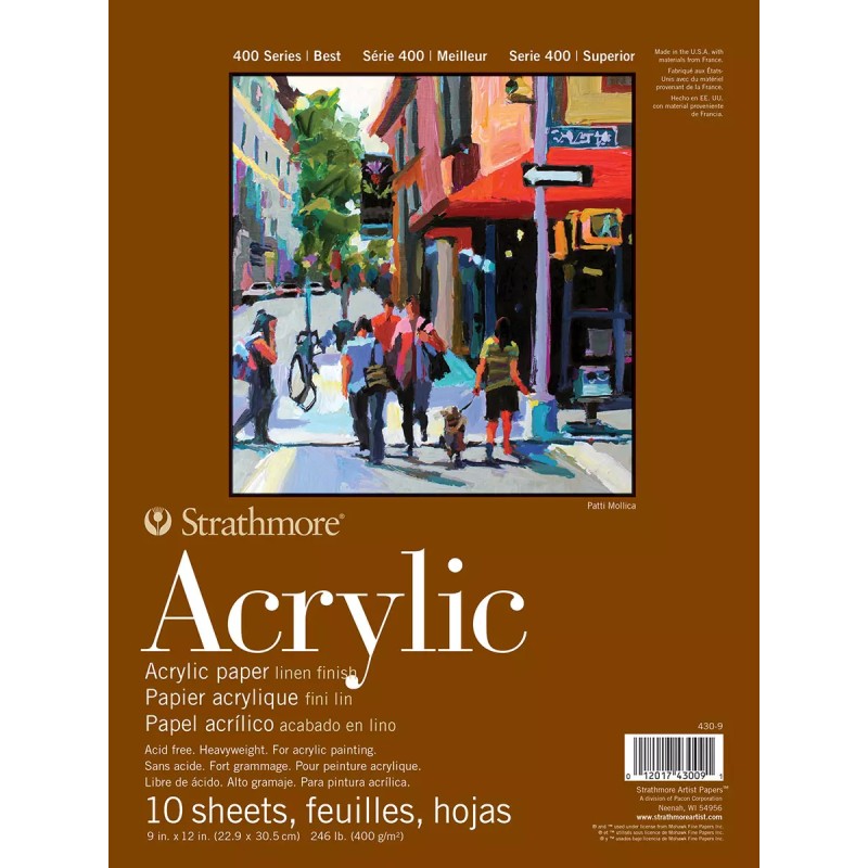 BLOCK ACRILICO STRATHMORE 9X12" C/10